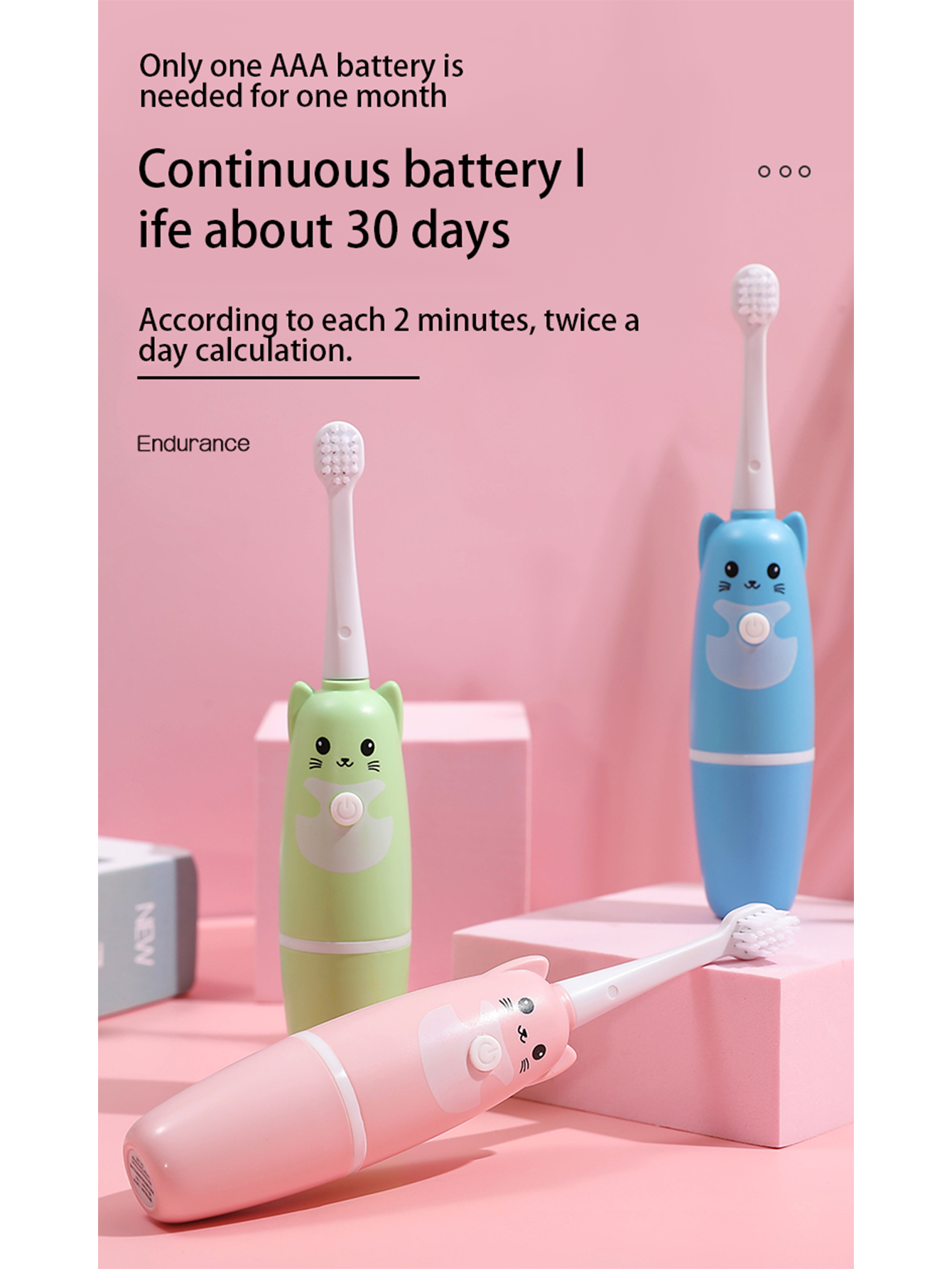 NoAging Kids Electric Toothbrush, Cartoon Cute Waterproof Electric Kids Toothbrush, Safe Electronic Kids Toothbrush Soft Bristles