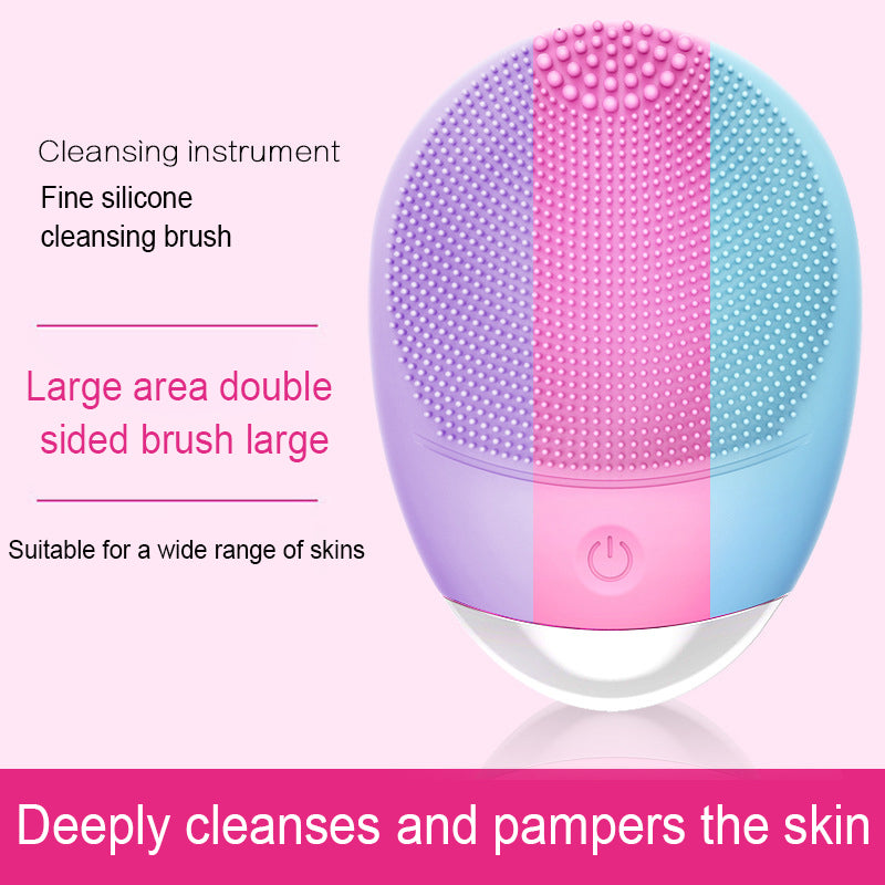 NoAging Electric Adjustable Gear Silicone Facial Cleanser, Portable Facial Pore Acne Cleanser, Waterproof Silicone Vibrating Facial Cleanser