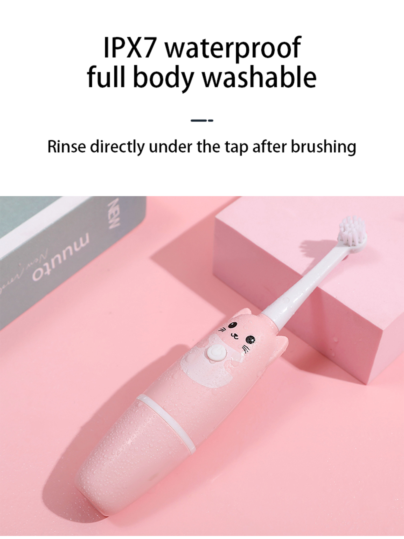 NoAging Kids Electric Toothbrush, Cartoon Cute Waterproof Electric Kids Toothbrush, Safe Electronic Kids Toothbrush Soft Bristles