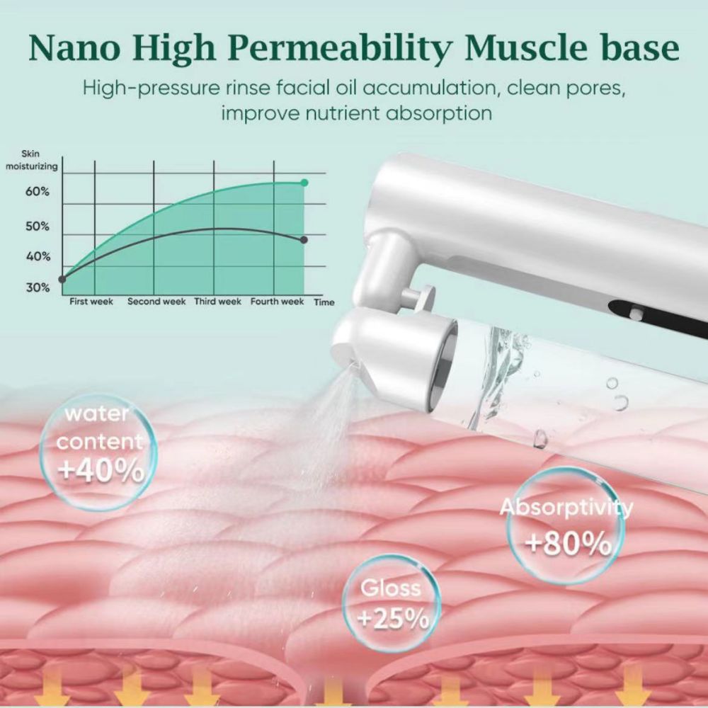 NoAging Handheld Oxygen Injector, Moisturizing Jet Facial Oxygen Handheld Syringe, Facial Water Oxygen Spray Gun, Small Nano Oxygen Syringe for Home Use