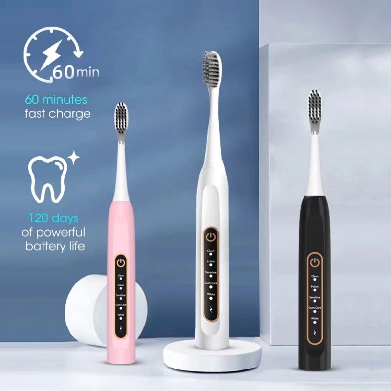 NoAging High Frequency Electric Smart Toothbrush, Rechargeable Travel Ultrasonic Vibration Whitening Toothbrush with LCD Adult Pen Shape Electric Toothbrush