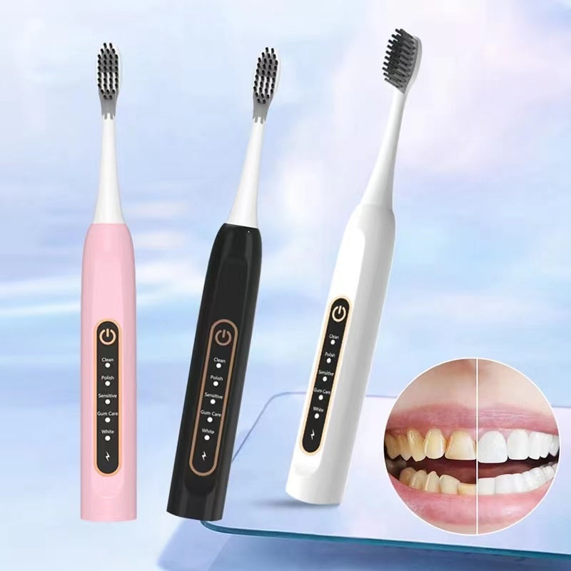 NoAging High Frequency Electric Smart Toothbrush, Rechargeable Travel Ultrasonic Vibration Whitening Toothbrush with LCD Adult Pen Shape Electric Toothbrush