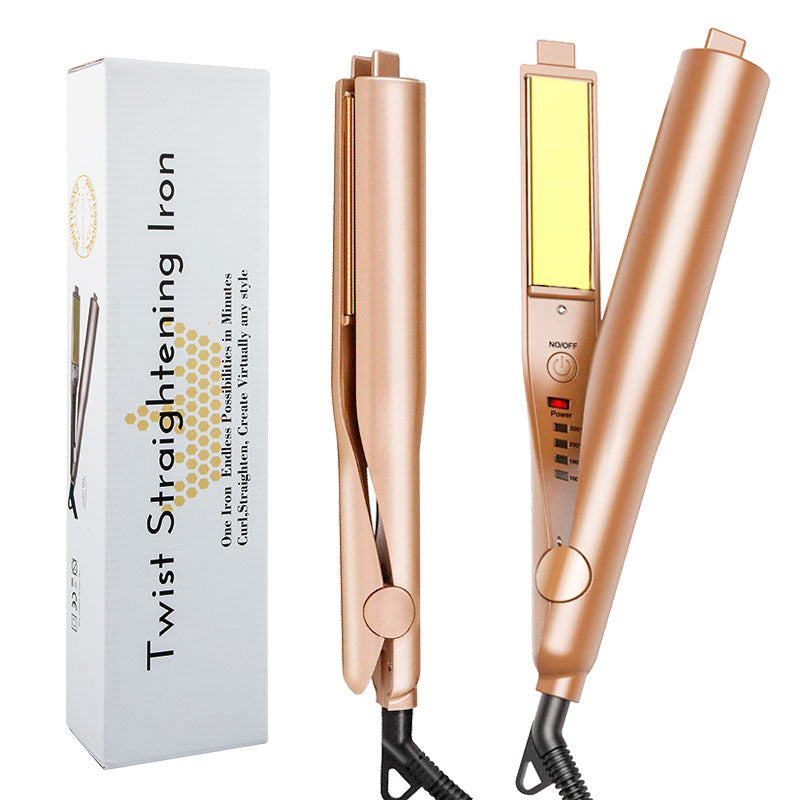 NoAging Negative Ion Electric Splint, 2-in-1 Mini Student Electric Curling Iron for Straight Curly Hair, Portable Curly Bang Big Wave Hairstyle Tool