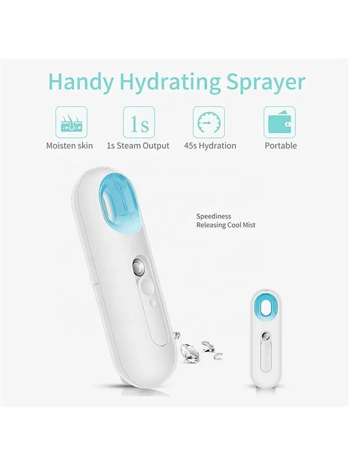 NoAging Portable Moisturizer, Facial Humidifier Mini Portable Moisturizer Spray, Beauty Moisturizer, Mini Cold Spray Battery Moisturizer