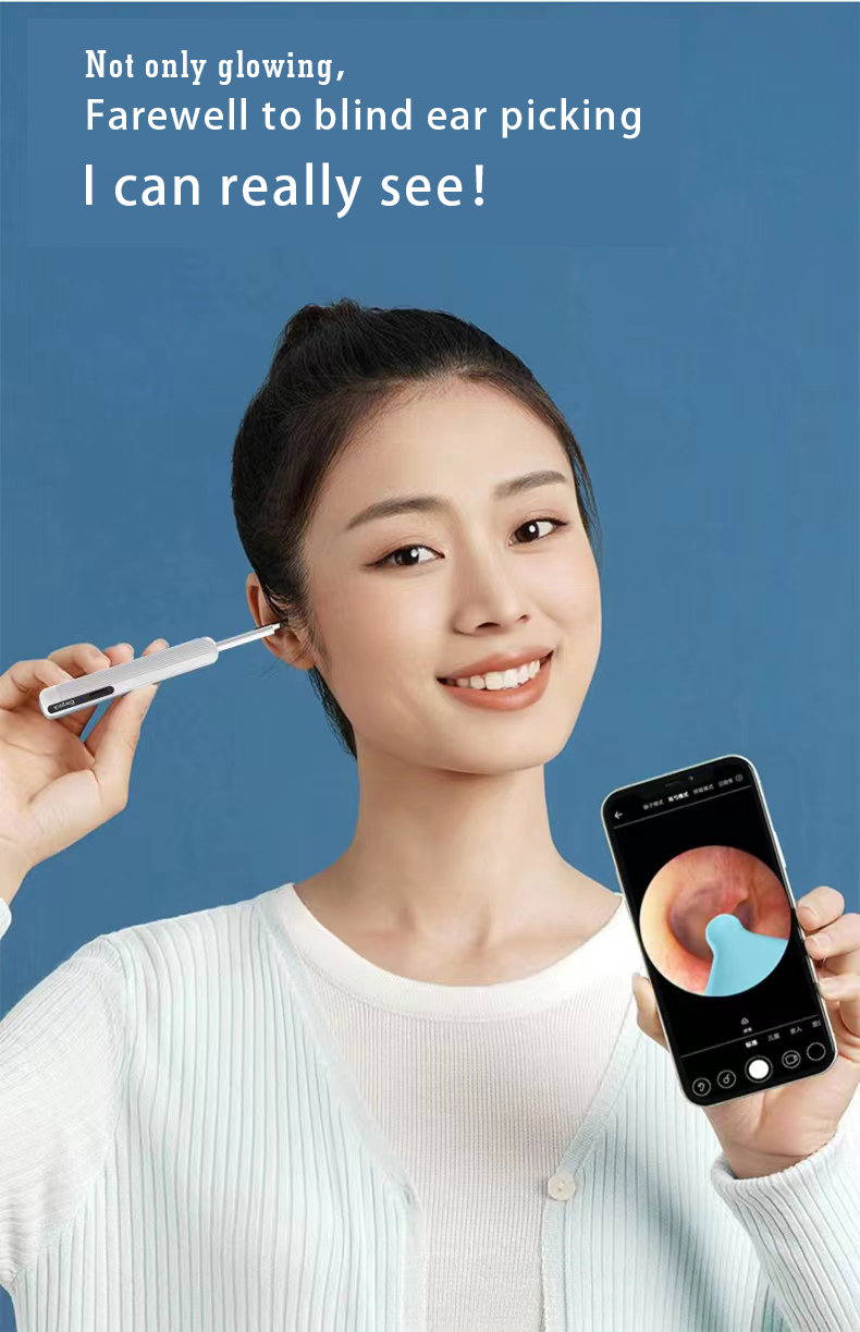 NoAging New Wireless HD Visual Ear Pick, Smart Rechargeable Ear Wax Remover, Portable HD Endoscopic Ear Pick