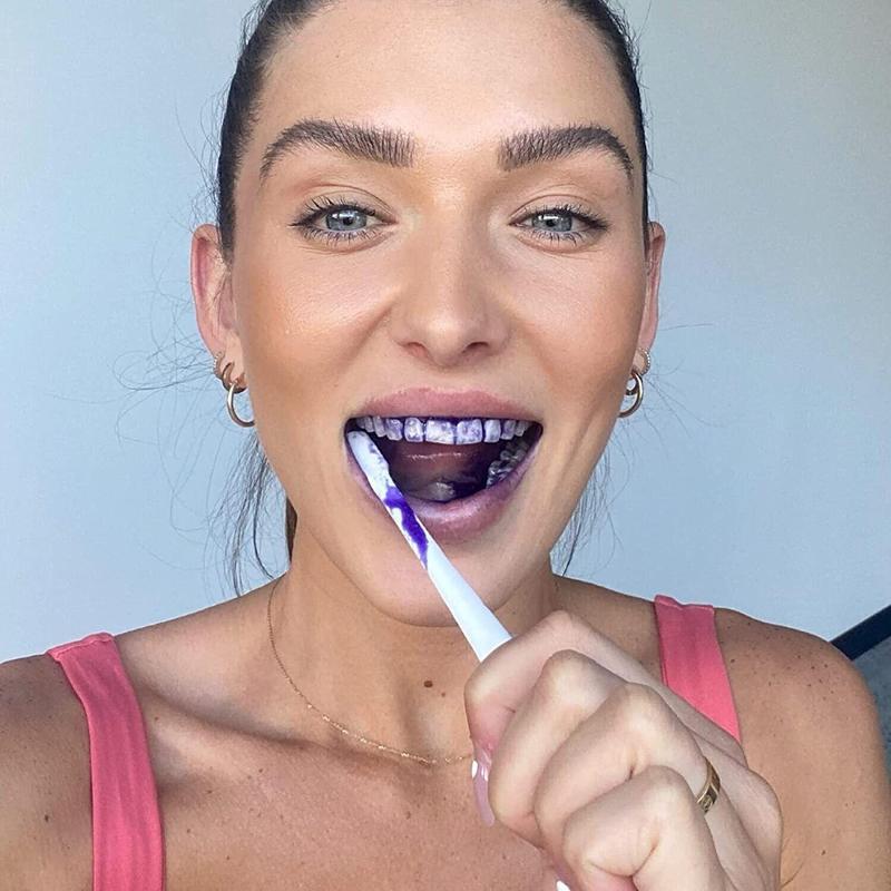 ToothTalk Purple Toothpaste Whitening+Teeth Whitening Strips,V34 Colour Corrector Whitening Teeth Kit,Purple Toothpaste for Teeth Whitening,Teeth Whitening Kit for Sensitive Teeth