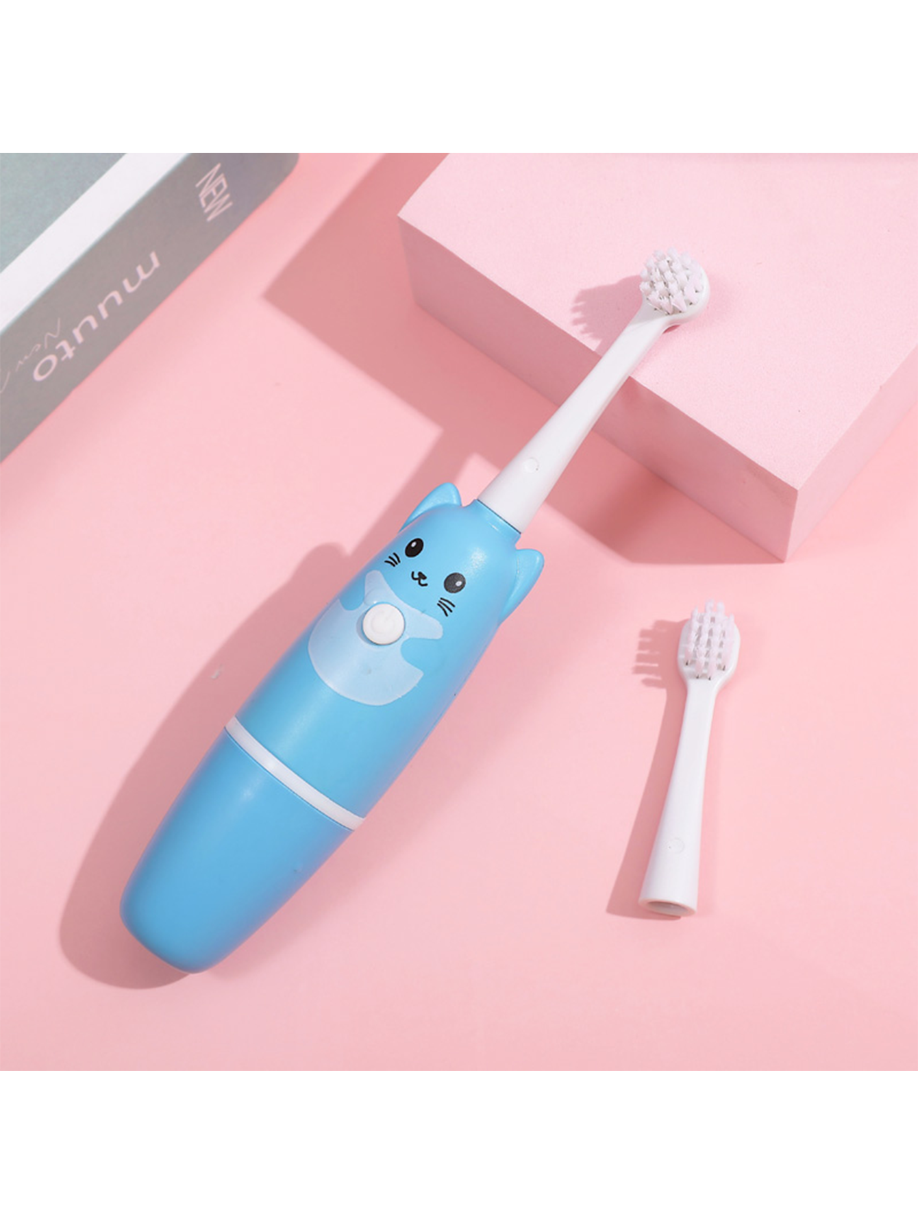 NoAging Kids Electric Toothbrush, Cartoon Cute Waterproof Electric Kids Toothbrush, Safe Electronic Kids Toothbrush Soft Bristles