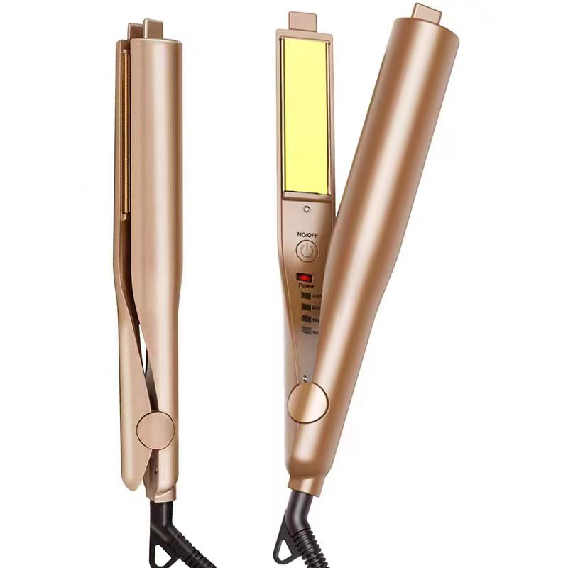 NoAging Negative Ion Electric Splint, 2-in-1 Mini Student Electric Curling Iron for Straight Curly Hair, Portable Curly Bang Big Wave Hairstyle Tool