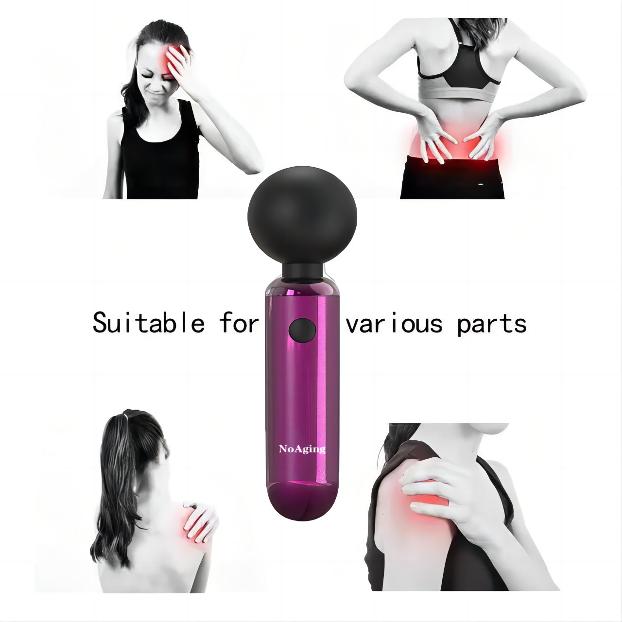 NoAging Wireless Vibrating Mini Muscle Massager, Therapy Suitable for Any Pain Relief and Relaxation Portable Massager