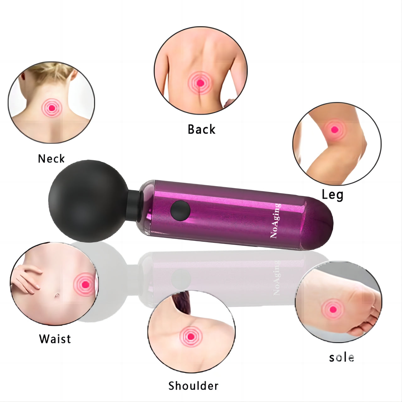 NoAging Wireless Vibrating Mini Muscle Massager, Therapy Suitable for Any Pain Relief and Relaxation Portable Massager